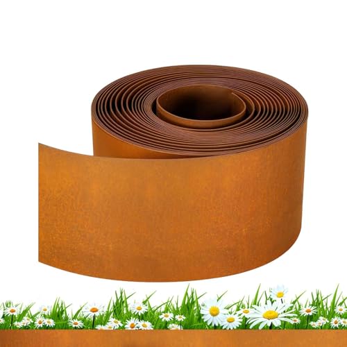Borde de jardín resistente a la intemperie, borde de acero cortable, borde de césped para arriates y caminos, para casa, invernadero, patio, acera, parterres