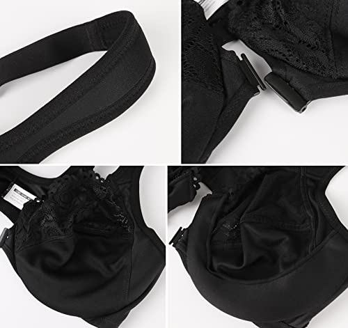 Image of DotVol Women's Plus Size Front Closure U-Back Underwire Wide Strap Everyday Bra