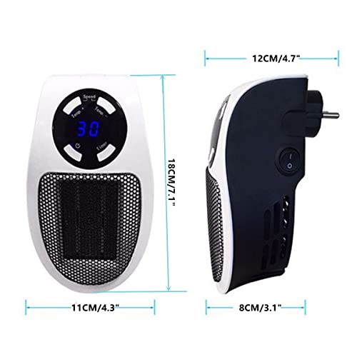 Electric Portable Space Alpha Heater - 500W Small Heater Plug In Wall With Thermostat, Timer, Led Display, Fast Heating, Low Noise Space Heaters For Indoor Use Like Large Room,Bedroom,Bathroom,Office #TOP5
