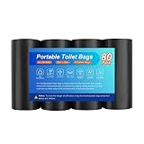 80 Portable Toilet Bags for Camping, Biodegradable Porta Potty Bags 8 Gallon 1.1 Mil Thickened Toile
