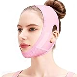 V Line Lifting Mask,Tiranti Viso Lifting Maschera A Doppio Mento,Riutilizzabili Cintura Viso V Line,Rimozione Maschera Doppio Mento,Per Jawline EDoppio jaw,Facciale A Forma Di V Per Rassodante
