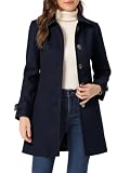 Allegra K Women's Winter Overcoat Peter Pan Collar Single Breasted Pea Coat
