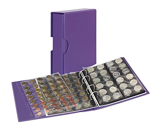 Album numismatique PUBLICA M LINDNER violet avec boîtier