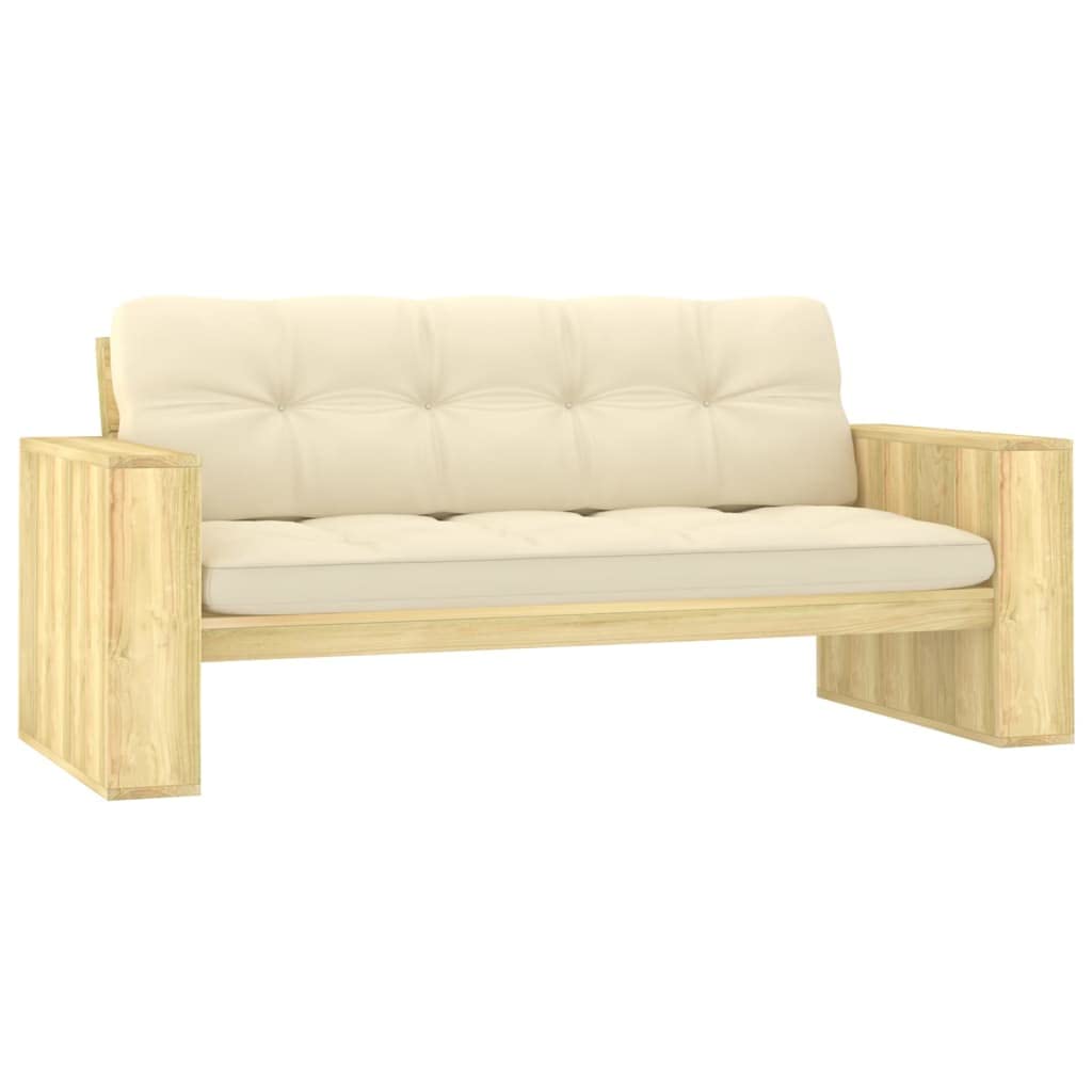 Banc de terrasse 179 cm en bois traité pour assise confortable