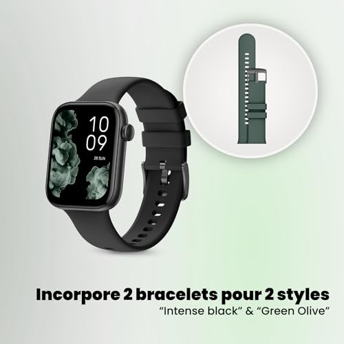 Montre intelligente Android iOS SPC Smartee Duo 2 avec bracelet interchangeable noir vert - 3