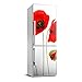 Tulup Adesivo Frigo 60x180cm Stickers Copri Frigorifero Porta Cucina - Fiori Papaveri