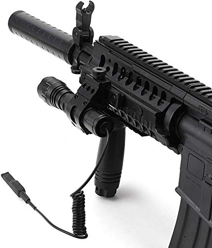 Tactical Flashlight Weapon Light 1200 Lumens with Picatinny Rail Mount, Rechargeable Battery, Pressure Switch, Hunting Camping Outdoors (MF05)