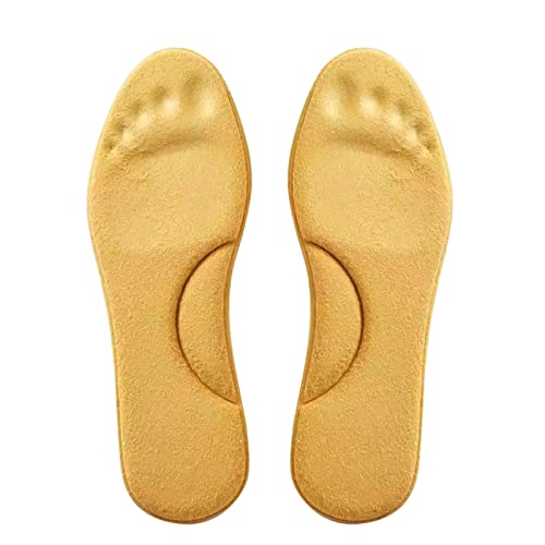 Tente Rapide Semelle intérieure 4D en automne et en hiver Soutien de la voûte plantaire Absorption de la sueur Éponge respirante Semelle élastique de décompression de Faitout Induction (Yellow, XXXL)