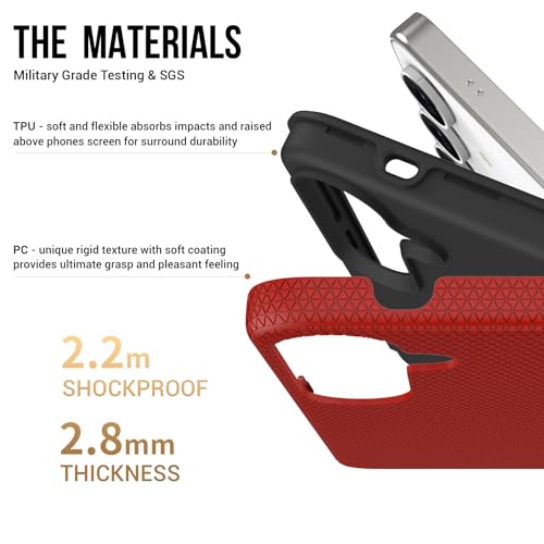 Image of NOXO Ultra-Hybrid Triangle Back Case Cover for Samsung Galaxy S25 Fe, | Shockproof Design | Camera Protection | Soft TPU & Rugged PC | Bumper Case Cover for Samsung S25 Fe, (Scarlet Red)