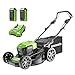 Price comparison product image Greenworks Tools Battery-Powered Lawnmower GD40LM46SPK2x (Li-Ion 40V, 46 cm Cutting Width, Up to 750 m², 3-in-1, Mulching Side Discharge, 7-Fold Cutting Height Adjustment with 2 Battery 2Ah & Charger)