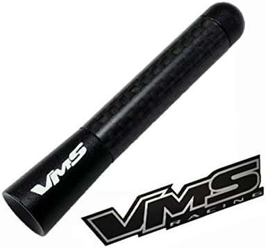 VMS Racing BLACK Real CARBON FIBER 3 inch CNC Machined Billet Aluminum Short ANTENNA Compatible with Chevy Chevrolet HHR Camaro