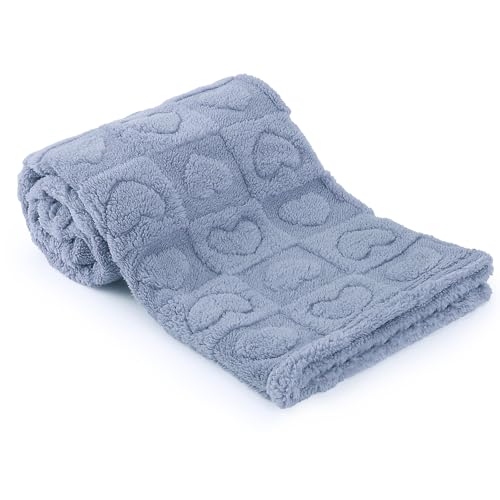 Image of Plush Soft with Heart Checkered Baby Blanket,Fleece Infant Toddler Blankets for Girls Boys,Warm Lightweight Breathable Newborn Receiving Blankets for Crib Stroller 30"×39" (Blue,Heart)