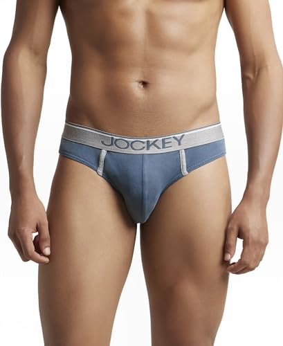 Image of Jockey 8044 Men's Super Combed Cotton Rib Solid Brief with Ultrasoft Waistband (Pack of 2)