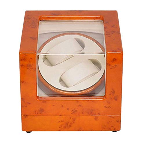 Caja giratoria para 2 relojes automáticos con motor silencioso y acabado de madera