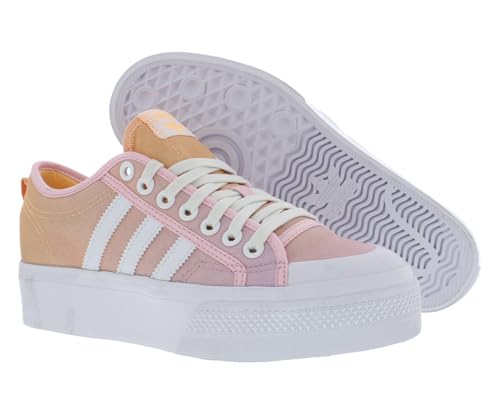 adidas Nizza Platform Womens Shoes Size 6.5, Color: Cloud White/Clear Pink/Acid Orange2