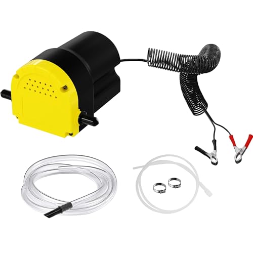 Wiltec Ölabsaugpumpe 12 V 60 W, 130 x 130 x 85 mm, 1,5 l/min, Absaugpumpe für Diesel, Biodiesel, Heizöl, Dieselpumpe Ölpumpe Heizölpumpe für den Ölwechsel