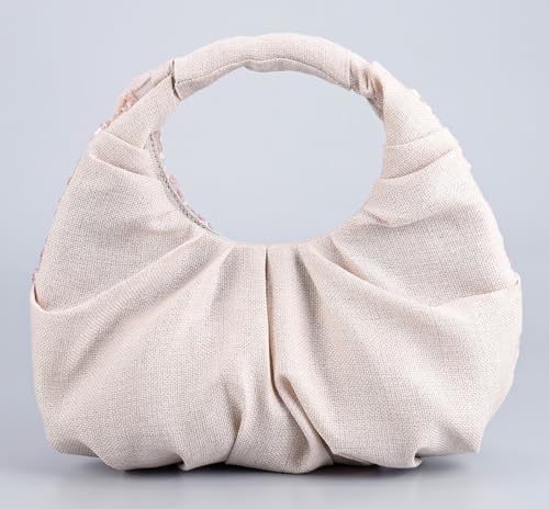 Floral Embroidery Sequin Evening Bag Women Macrame Shoulder Crossbody Purse Hobo Bags Summer Evening Clutch Purses 5