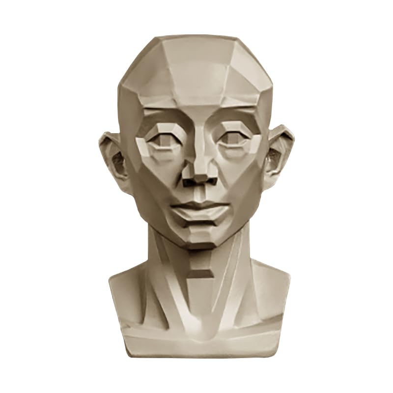 YANGJJ Head Models for Portrait Sketching, Resin Plaster Statues, Drawing Models for Art Students, Still Life Skulls, Small Resin Human Manikin Head Sculpture for Medical Drawing Teaching (Block A)