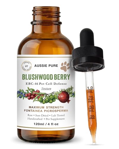 Aussie Pure Pet Therapy Blushwood Berry EBC-46 Tincture - 120ML - Maximum Strength - Lab Tested and Certified - Gentle Oral and Topical Alcohol-Free Formula - Immune and Cell Support