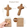 Gments 10 CM Handmade Wooden Cross Handcrafted Olive Wood Crucifix with Woven Linen Sack Handheld Mini Holding Cross in Pocket Pouch for Religious Christian Prayer Keepsake Men & Women #1