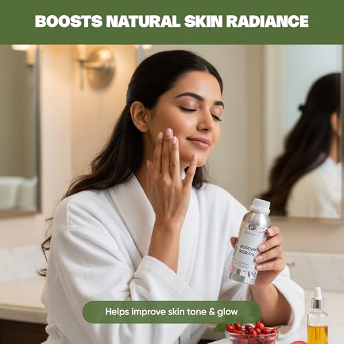 Image of VedaOils Rosehip Seed Oil for Face | 100% Pure Cold Pressed Rosehip Oil for Skin & Face Care | 100ml