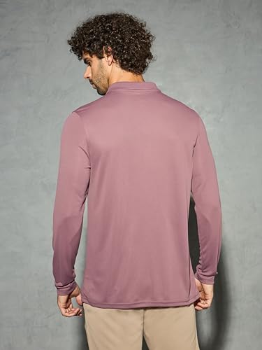 Image of TECHNOSPORT Men's Solid Full Sleeve Polo T-Shirt TECHNOCOOL+ Quick Dry Slim Fit Sports Tee for Travel Casual Smart Wear UPF50+ Anti Odour