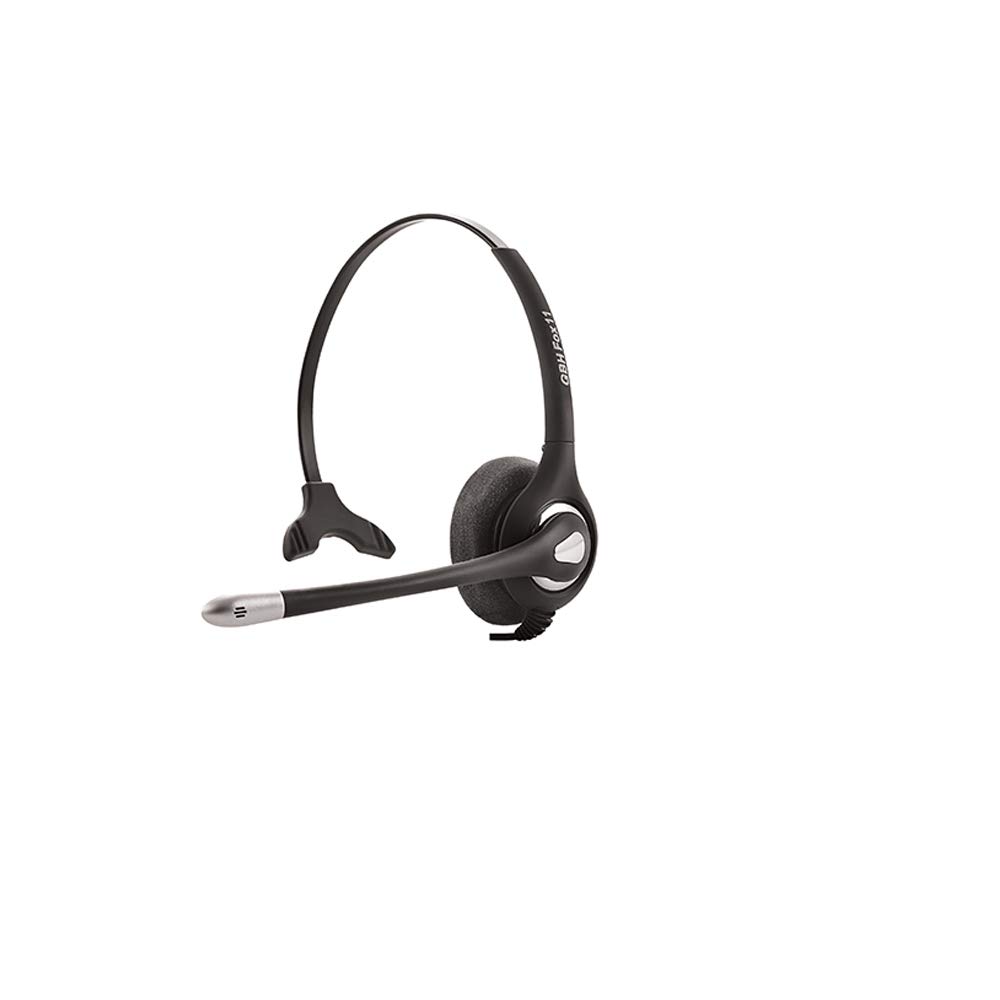 GBH Fox 11 Monaural Noise Cancellation Headset Wired Headset with Mic (Black & Grey) RJ 11 Connector