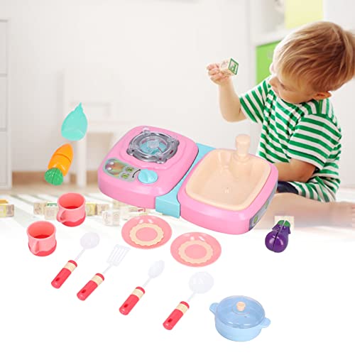 Zwinner Spielküche Spielzeug vorgeben, 13Pcs Kitchen Sink Spielzeug mit Pot Food Plate ect, Haus Rollenspiel Spielzeug… – Bild 4