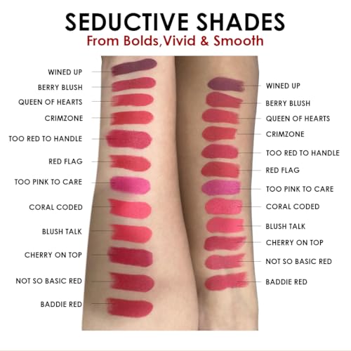 Image of One Wish Creamy Matte Lipstick Long Lasting for Women - Ruby Lush Shade 19 | Full Coverage | Creamy Formula | High-Pigment | SPF | Vitamin E, Almond Oil & Shea Butter for Moisturising Lip | 8 Hrs Lasting | Smooth Finish | 3.8 gm