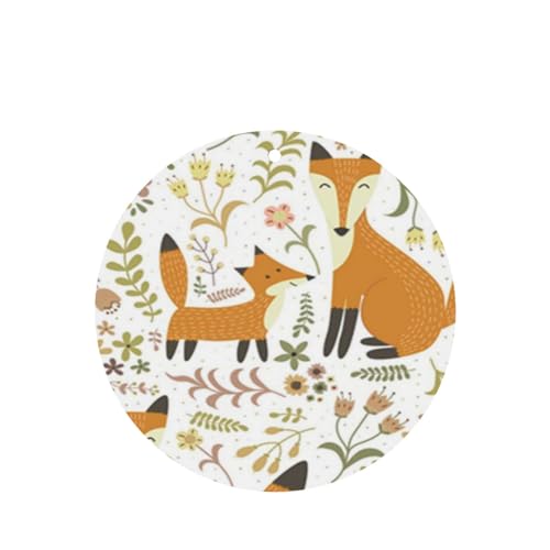 吊り下げ式車用芳香剤カード 2枚パック - 長持ちする吊り下げ式アロマセラピーカード (ラベンダーの香り) 車、自宅の寝室、ワードローブ、靴箱などに最適。ユニセックス (愛らしいかわいいキツネの母ギツネと赤ちゃんの森)