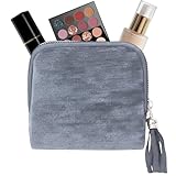 Bolsa de joyería de viaje - Bolsa organizador de terciopelo con cremallera para un collar seguro y diseño compacto de almacenamiento para la sala de dormitorio de la playa de fines de semana y viajes