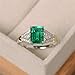 Goldenchen Fashion Jewelry Elegant Women 14k White Gold Filled Square Cut Emerald Gemstone Birthstone Wedding Bridal Band Ring Size 6-10 (8)