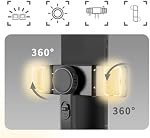 Phone Gimbal Stabilizer, Foldable Handheld Phone Stabilizer Tripod Selfie Stick with Dual Fill Lights, Anti Shake Single Axis Vlogging Stabilizer Built in Extension Rod for