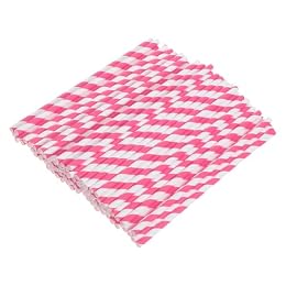 JEWEDECO 100pcs Striped Paper Drinking Straws 20cm Food-grade Paper Birthday Party Supplies Wedding Juice Cocktail Cold Drinks