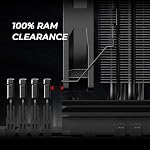 ID-COOLING SE-214-XT Black CPU Cooler All-Black Layout, 4 Direct-Contact Heat Pipes, 120mm PWM Fan, Noninterference with RAM, TDP 180W, Work with Intel LGA1700/1851/1200/115X and AMD AM5/AM4 Sockets - Image 3
