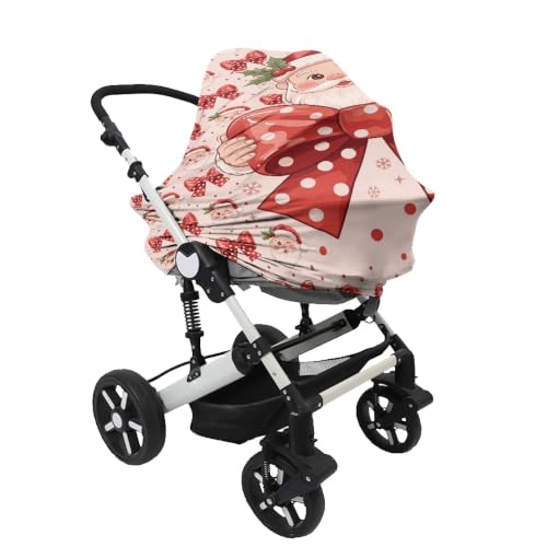 Image of Baby Car Seat Cover, Bow Santa Carseat Canopy and Nursing Covers