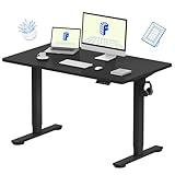 FLEXISPOT EN1 One-Piece Standing Desk, Electric Adjustable with 4 Memory Presets, 176 LBS Capacity, Stable & Quiet, Seamless Desktop for Home Office & Dual Monitors, 48'x24' Black