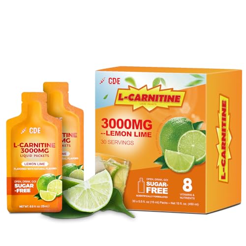 L-Carnitine Liquid Supplement with l carnitine 3000 and l carnitine – Pre-Workout Formula with Green Tea, Taurine & Electrolytes for Active Performance (30 Sachets)