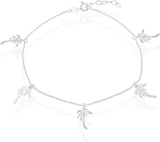 12 Ankle Bracelet Tattoo Ideas for Women: Subtle and Chic 96 Sterling Silver Italian Leaves/Open Heart/Palm Trees 9+1’’ Dangling Anklets