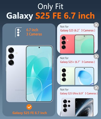 Image of FNTCASE for Samsung Galaxy S25-FE Case: Magnetic Clear Military Grade Drop Protection Anti Yellowing Cell Phone Cover - Rugged Shockproof Protective Bumper Transparent Phonecase