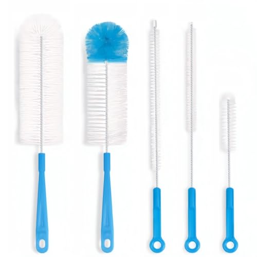 5 Stück Flaschenbürste, Himmelblau Pfeifenreiniger Flaschenbürste Lang Aufhängbar Reinigungsbürste, Strohhalm Bürste Flaschenreiniger Reinigungsbürsten für Wasserflaschen Gläser Milchflaschen