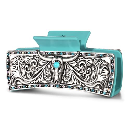 BVGA Western Hair Claw Clips for Women Turquoise Cowgirl HOWDY Hair Claws Western Hair Accessories Country Vintage Cowgirl Outfits Party Favors Gifts (Pattern C)