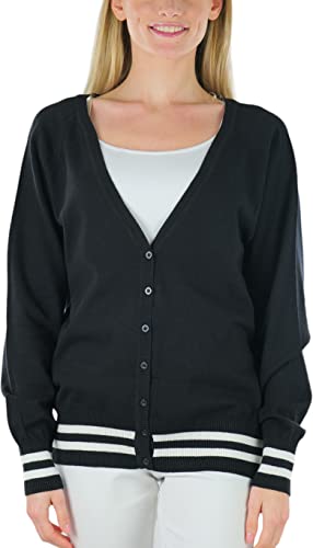 Image of ToBeInStyle Women's Long Sleeve Button Down V-Neck Cardigan