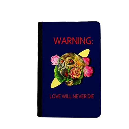 Protège-passeport tête de mort Love Will Never Die étui portefeuille voyage cartes