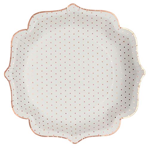 SANTEX 7094-1, Sachet de 10 assiettes pois brillants, blanches