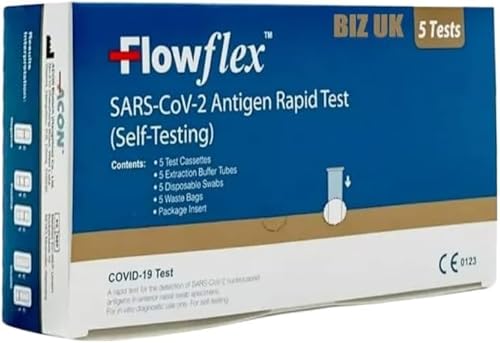 Flowflex Lateral Test Kit 25 Tests Covid-19 for Self Care Test Kit for SARS-CoV-2 Antigen Home Test Kit Self Testing Rapid Test in 15 Minute 25 Test Pack