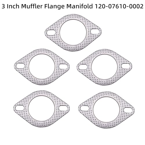 Image of 3 Inch Exhaust Gasket 2 Bolt for 3 Inch Muffler Flange Manifold 120-07610-0002 High Temperature 5 Pcs