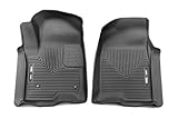 Husky Liners X-act Contour Floor Mats | Fits 2019-2026 Chevrolet Silverado & GMC Sierra 1500 & 2020-2026 Silverado & Sierra 2500/3500 Double & Crew CAB ONLY | Front Row, 2-pc Black - 54101
