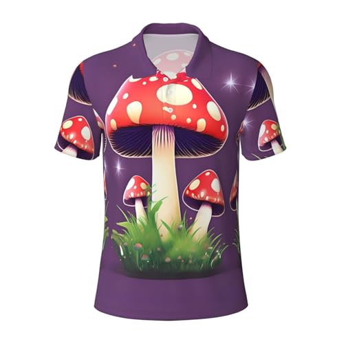 Polo à manches courtes imprimé champignon rouge magique de golf et loisirs
