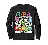 G Pa Is My Name Bingo Is My Game Funny Bingo Grandpa Long Sleeve T-Shirt
